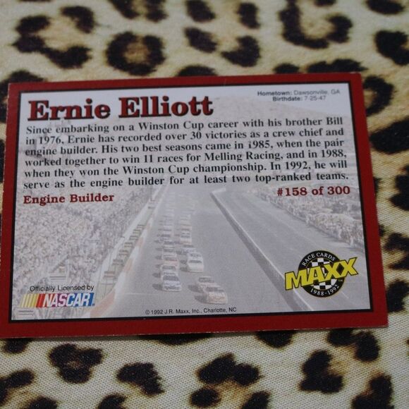Ernie Elliott #158 of 300 NASCAR Card - Picture 2 of 2